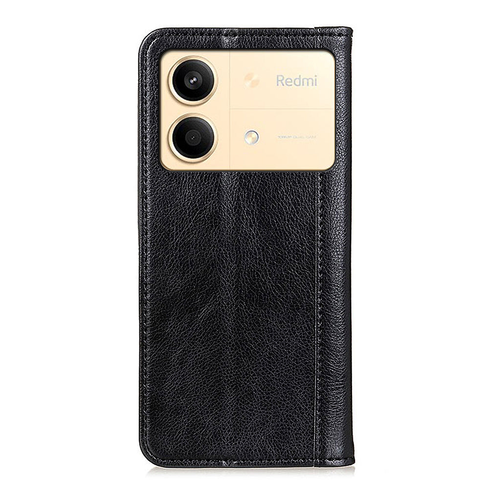 For Xiaomi Redmi Note 13R Pro 5G Case Litchi Texture Magnetic Split Leather Wallet Cover - Black For Xiaomi Redmi Note 13R Pro 5G Case Litchi Texture Magnetic Split Leather Wallet Cover - Black